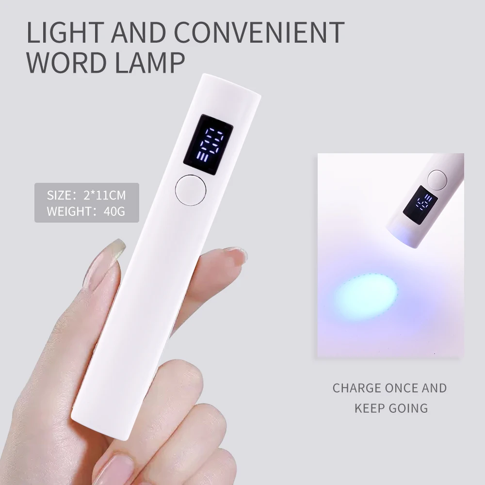 3 Вт мини-портативная УФ Светодиодная лампа для ногтей гелевых портативная USB-перезаряжаемая быстросохнущая машина сушки гель-лака