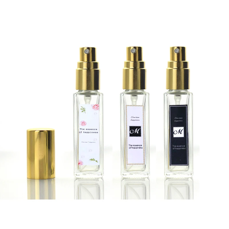 Mini Round Glass Tube Sunscreen fragrance Glass Aluminum Spray Empty Perfume Glass Bottle