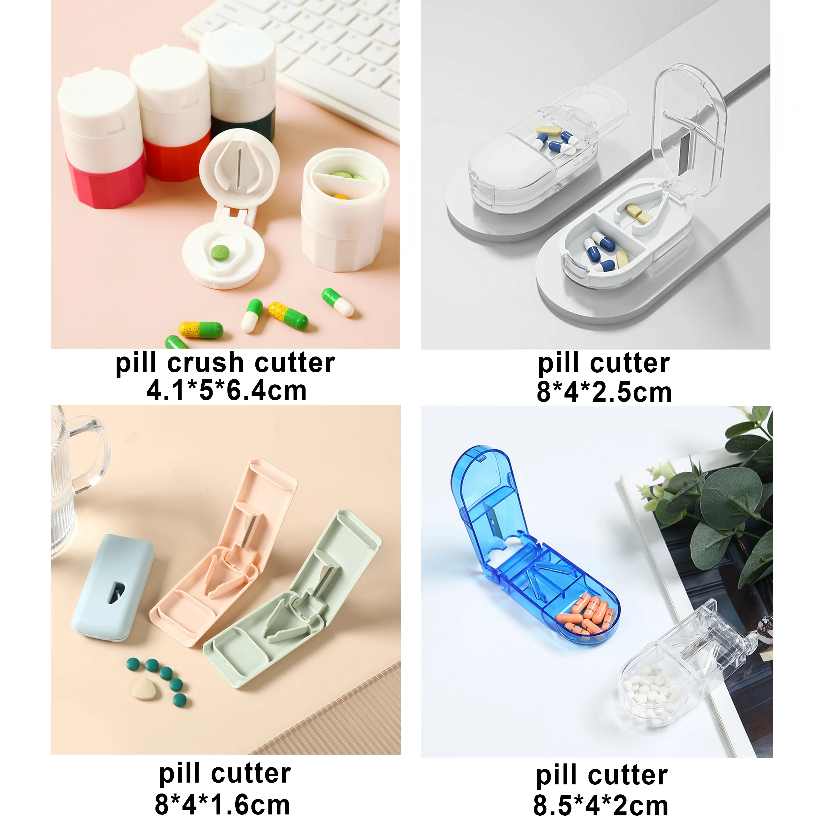 pill cutter and storage box colorful custom plastic cutter pill box