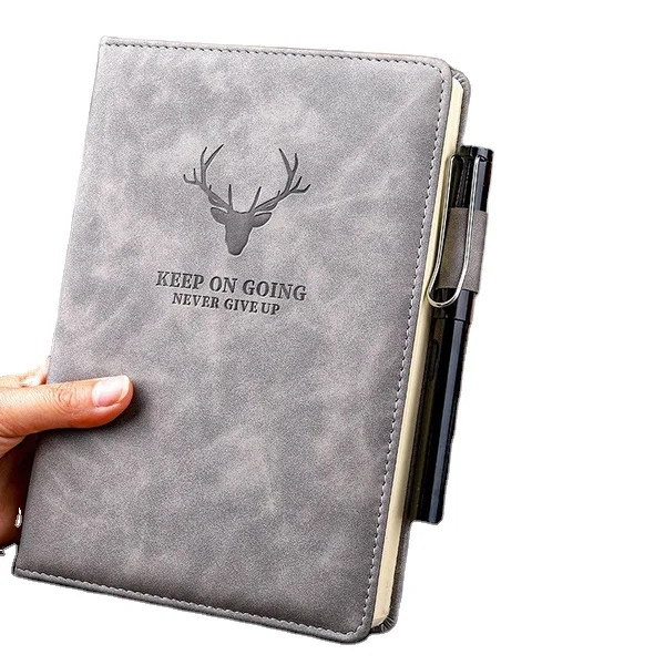 Thick vintage Notebook With Pen Holder A5 College Ruled Hardbound Writing Recycled Paper Notebook For College