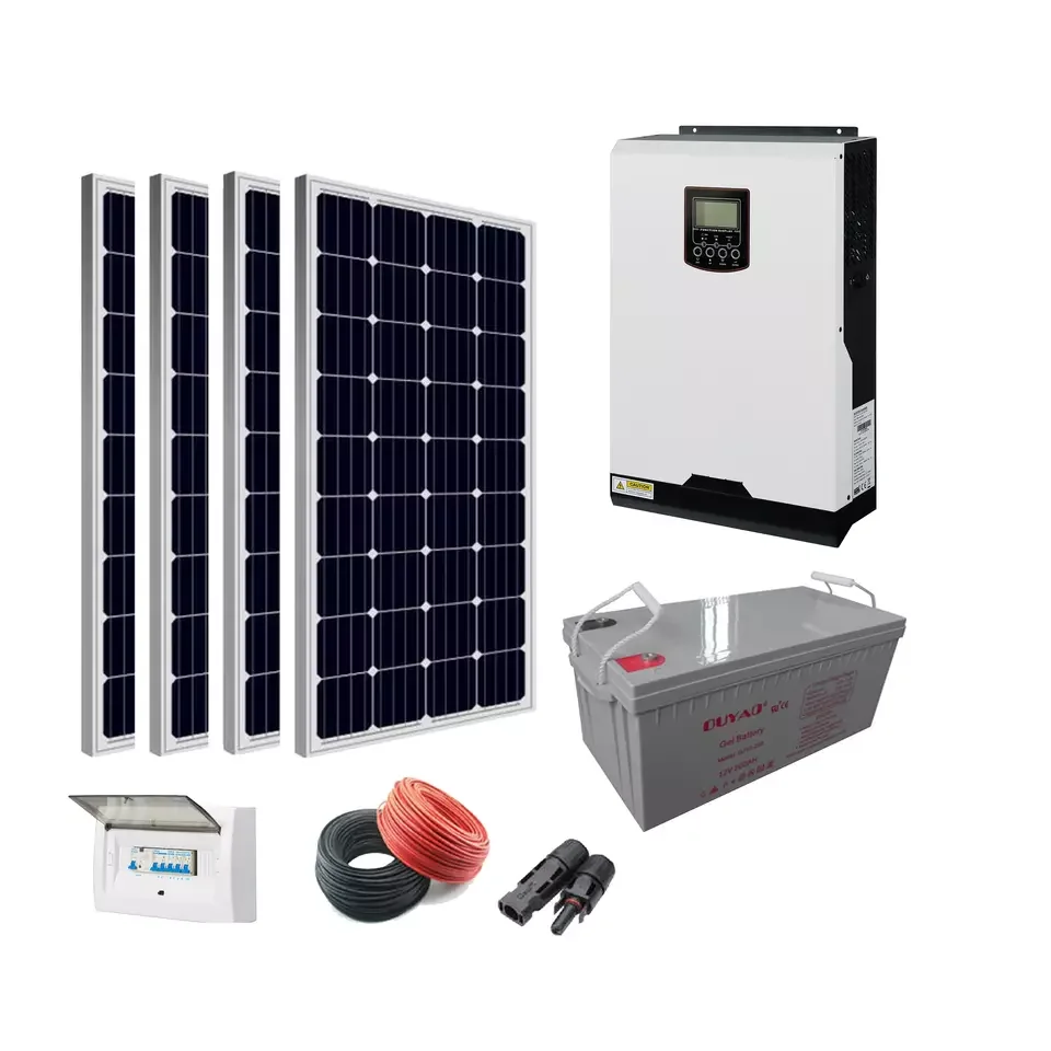 Factory Price 5000W Off Grid Solar Power System   5Kva Kit Solar Power Solar Panels With Batteries and Solar Inverter For Home