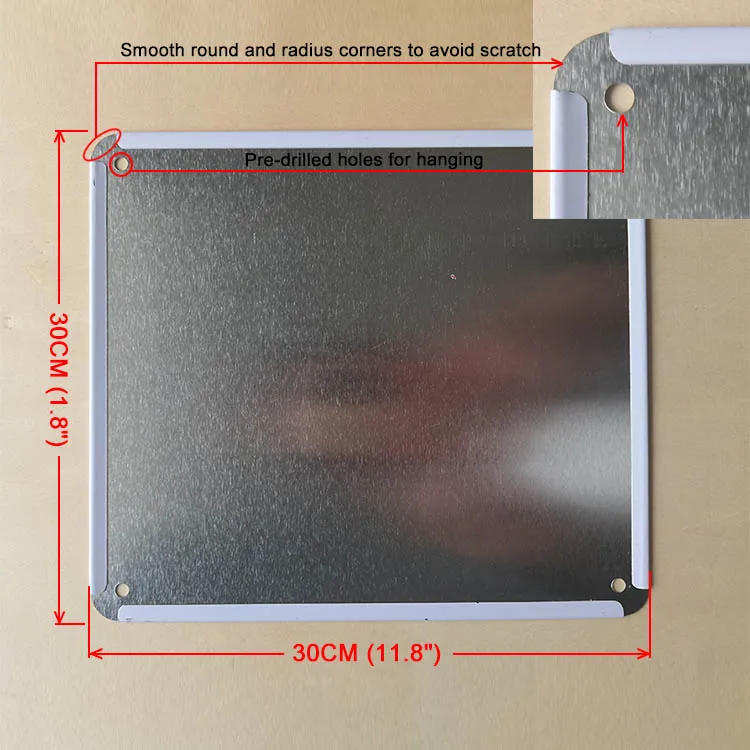 China Factory Wholesale Blank metal sign Customized Metal Poster Embossed Tin Sign Wall Decor different size shape Tin Plate