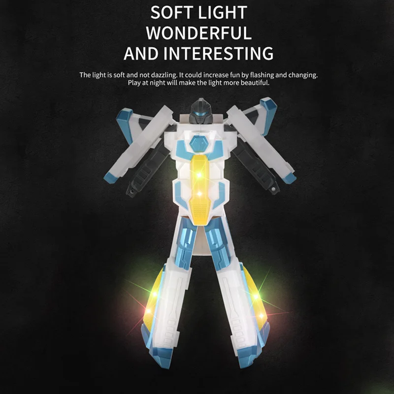 Amazon hot selling multifunction cool acousto-optic transforming robot space gun boy simulated transform gun toys for kids