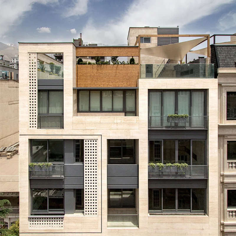 Hihaus exterior modern front wall facade tempered glass aluminium glass curtain wall