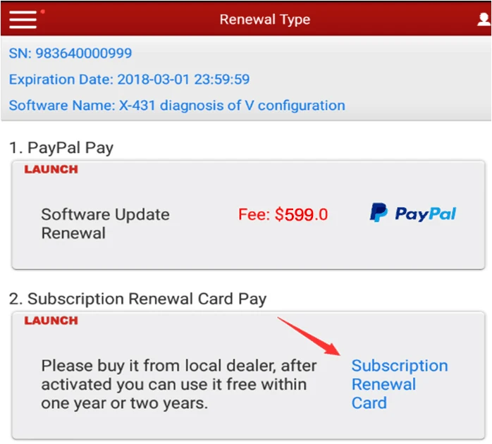 LAUNCH Pin Card 1 Year Renewal Update Subscription X431 Online Diagun IV/Diagun V/X-431 V/V+/Pro mini/PRO/PAD series