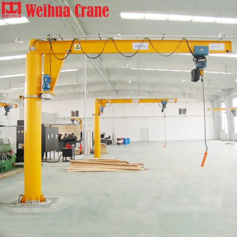 Base Mounted 3 tons 270 Degree Rotation Lift Jib Crane Boom Length 5m Lifting Height 3m