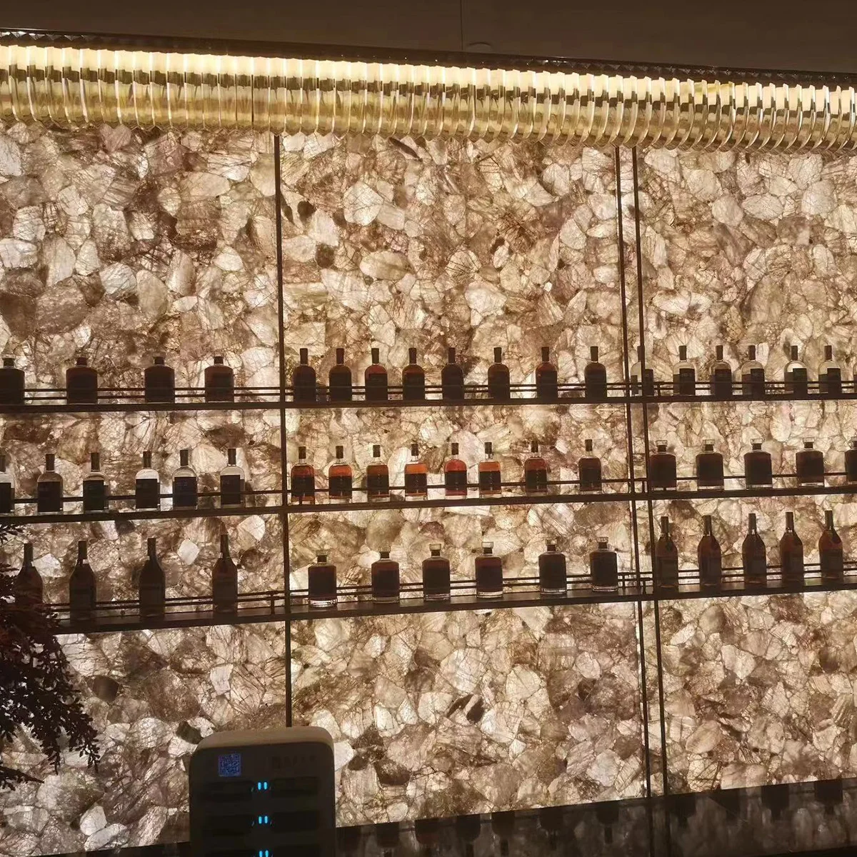 1600*3200mm Large Size Natural Dark Grey Crystal Smoky Quartz Slabs For Wall Decoration