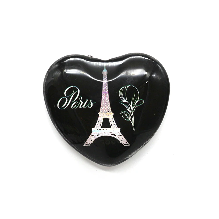 Customized creative high quality  Heart Shaped Crystal Glass Gift Cute Souvenir Fridge Magnet For Home Decor