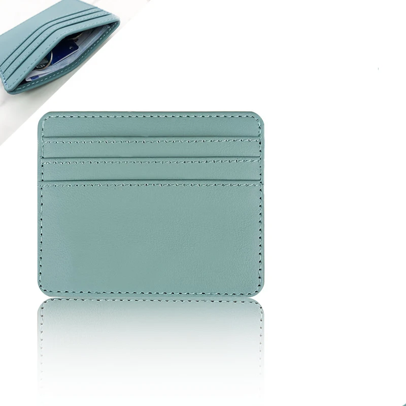 Wholesale Custom Logo PU Leather Slim Wallet High Quality Multi-card Position ID Card Pouch Slim Credit Card Holder