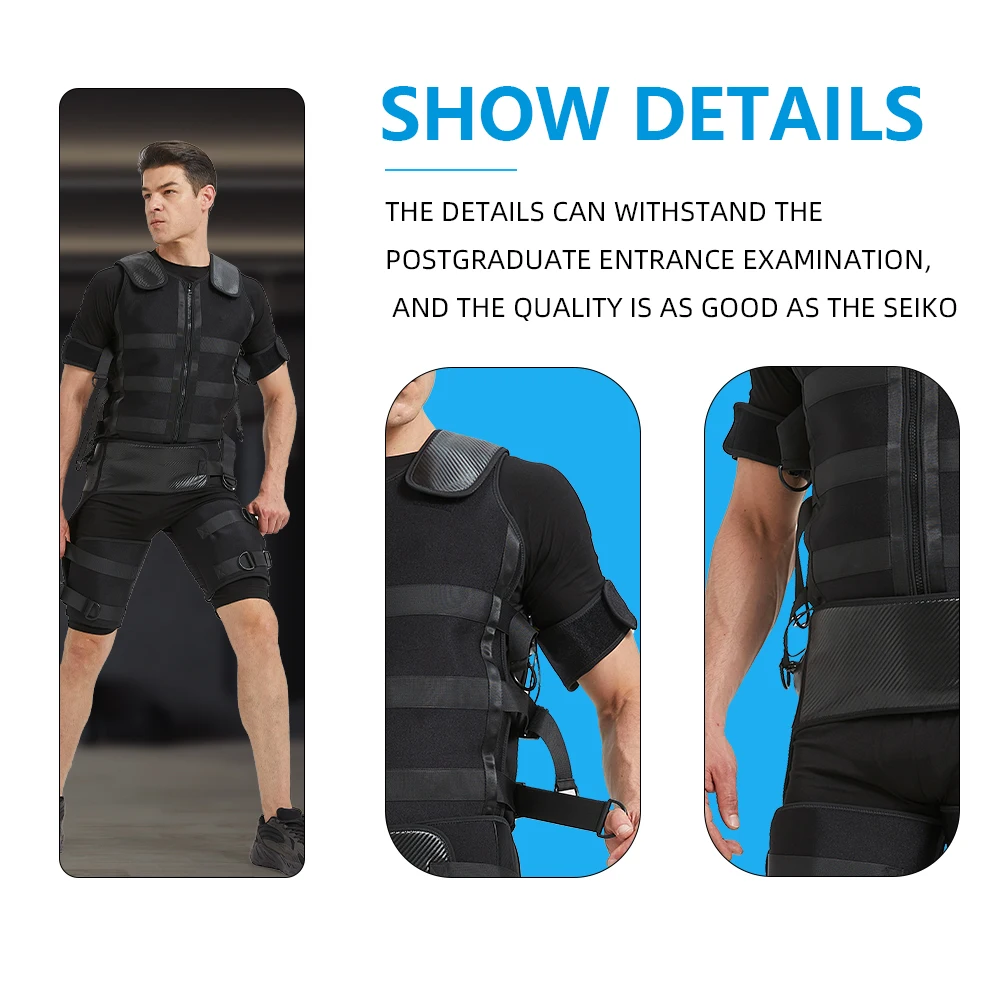Fat Burning Enhance Muscle Strength with EMS Split Vest Body Suit - Flexible Adjustment for Effective EMS Gym Training