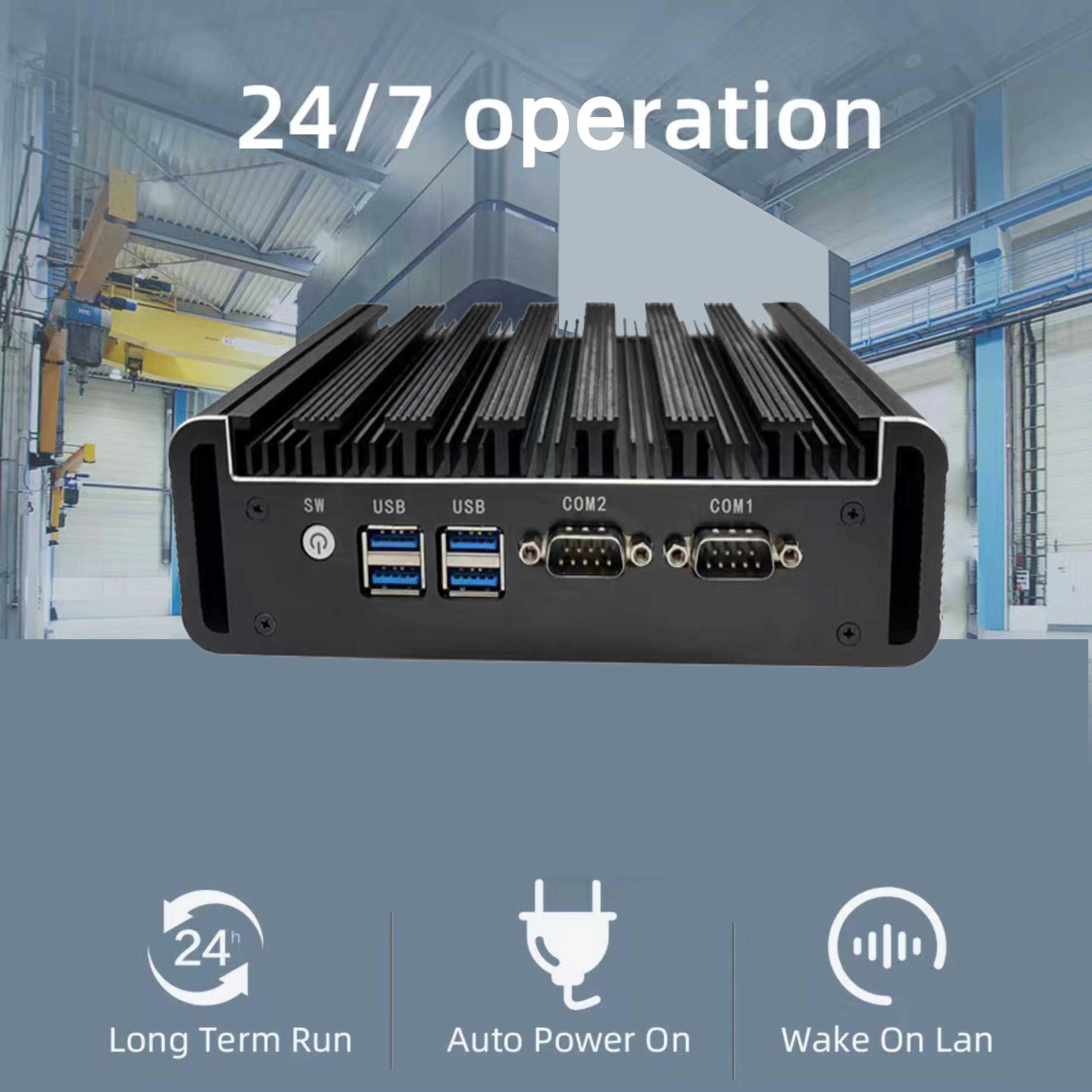 Промышленный мини-ПК, 8 ГБ, Ddr3, 128 ГБ, Ssd