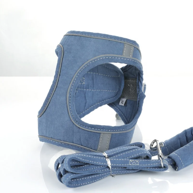 
High Quality 2 PCS Set Puppy Harness Comfortable Durable Adjustable Puppy Cat Harness with Leash 