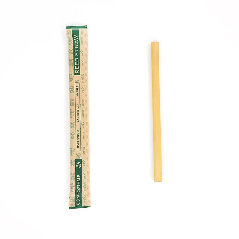 Hot Sale Factory Direct 100% Nature Eco-friendly Disposable Individually Wrapped Reed Straw