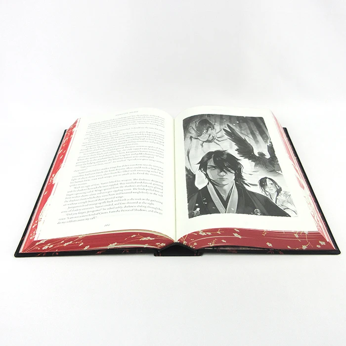 free sample Printing  Custom Book Printing Services Hardcover Books with Painted Sprayed Edge Novel Book Printing