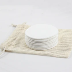 Zero Waste 10 Packs Natural Bamboo Cotton Rounds Eco 100% Cotton Make Up Remover Pads Sets