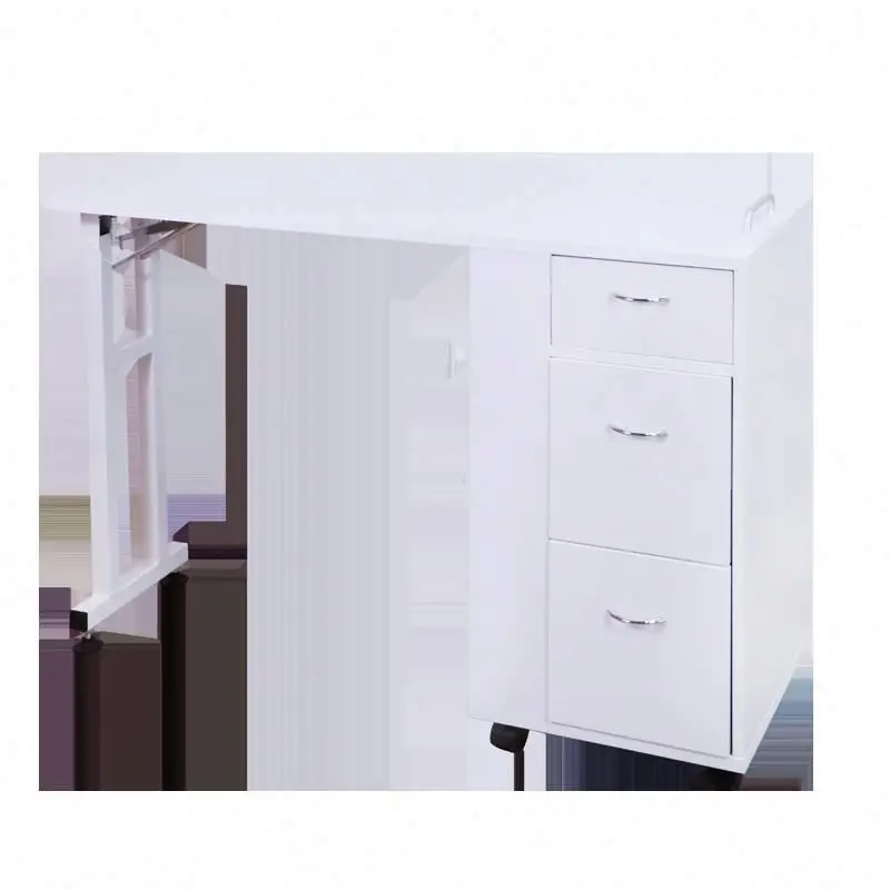 Factory Wholesale Nail Table Salon Furniture White Metal Nail Table for Sale