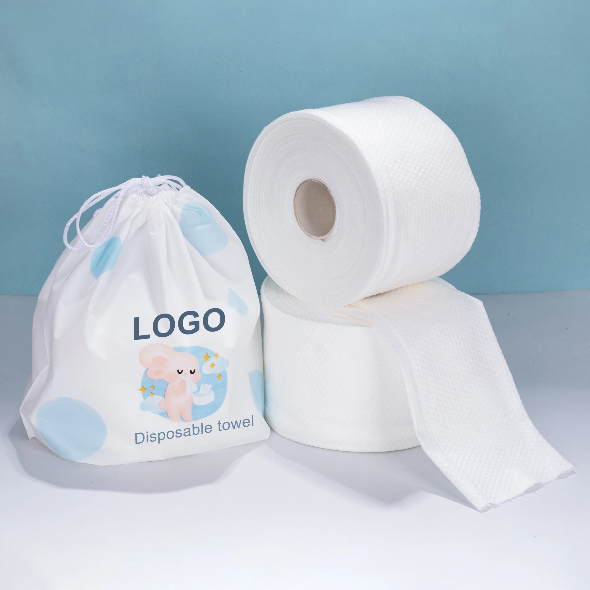 Disposable dry towel rolls cleaning facial tissue 100% pure cotton Eco-friendly Wet dry available disposable roll towel