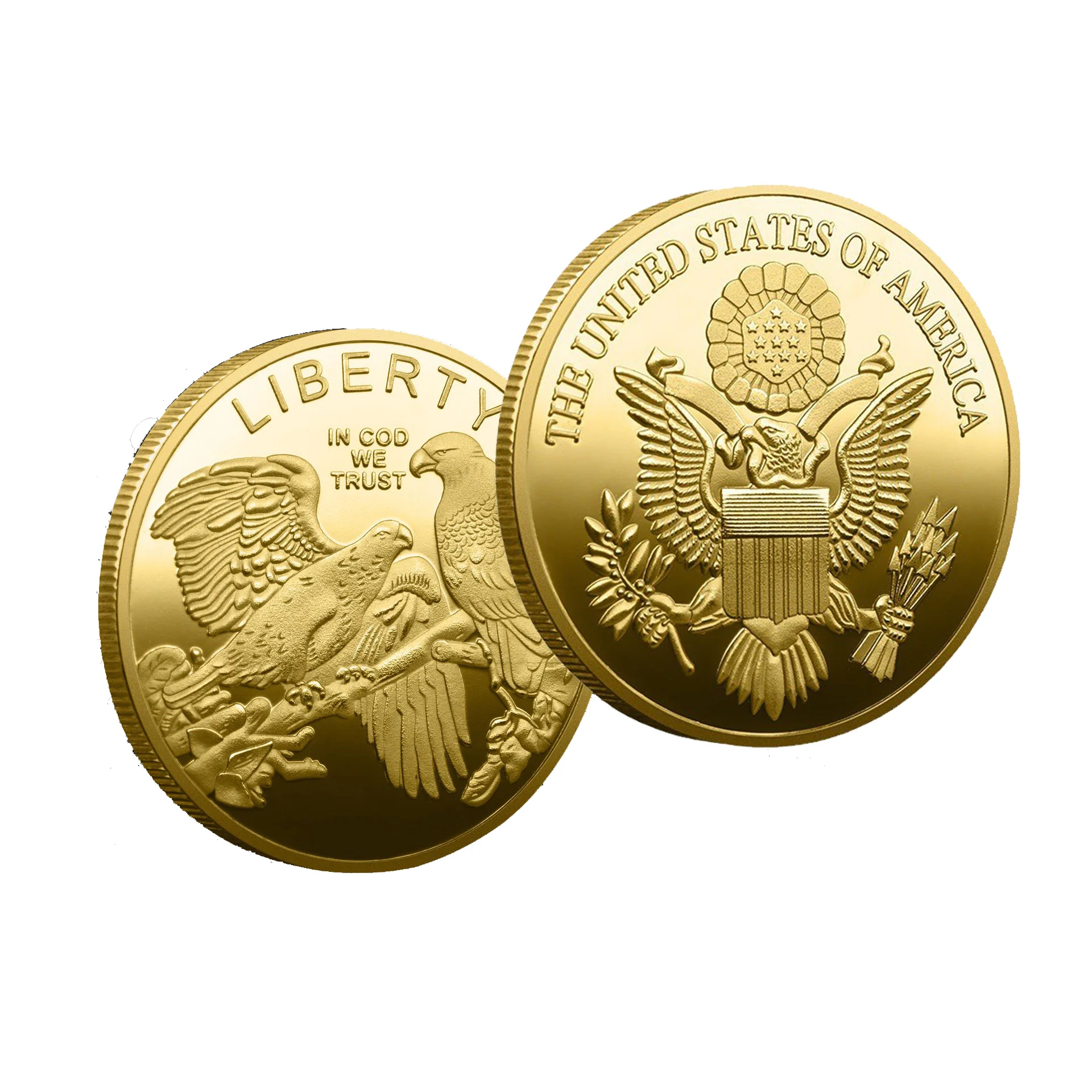 Spot inventory replica of the American Liberty Eagle commemorative coin collection, gold and silver metal commemorative coins