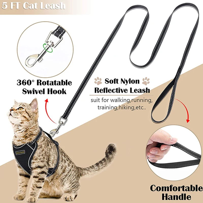 Designer Custom Adjustable Pet Pad Cat Harness Set Vest Wholesale Leads Logo Car Private Label Lift Cat Harness And Leash Set
