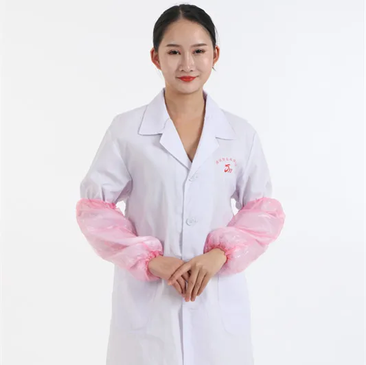 Disposable Pink Plastic PE Oversleeve Arm Sleeve Cover