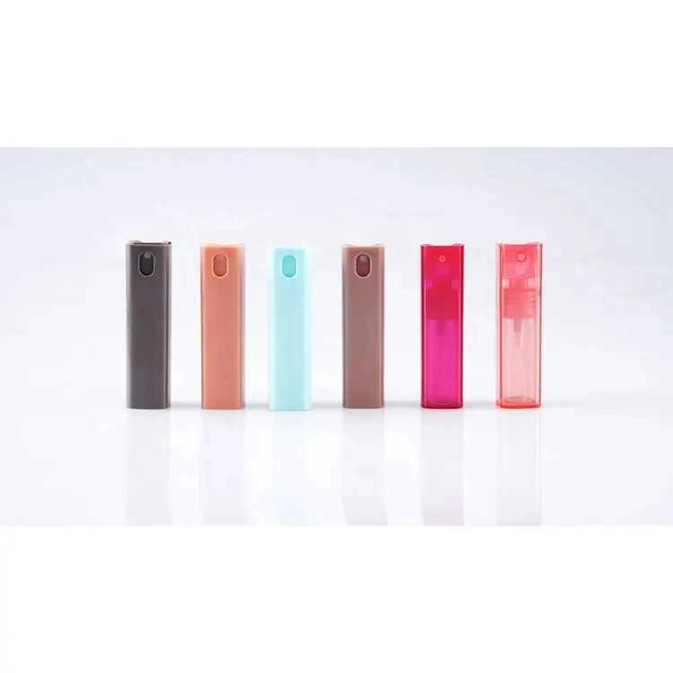 Small travel size 10ml 10 ml empty refillable colorful sprayer plastic perfume spray with glass bottle