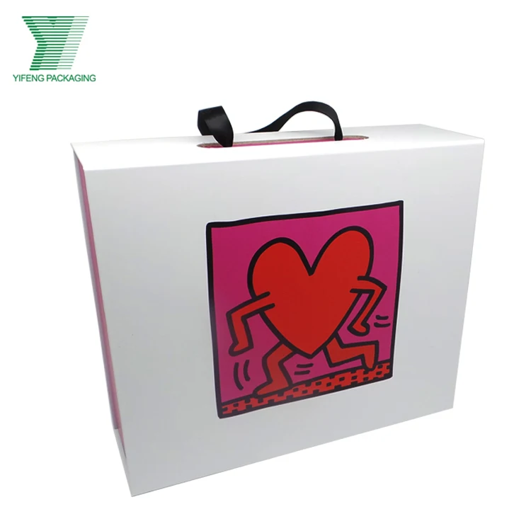 Paper Box Custom Printed Custom Girl Fashion Hand Bag Packaging Gift Box Paper Cardboard Suitcase With Handle