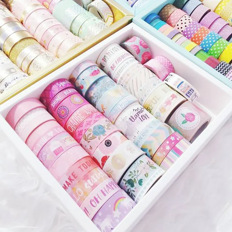 Wholesale Adhesive Custom Printed Colored Foil Masking Stationery Decoration Washi Tape Sticker