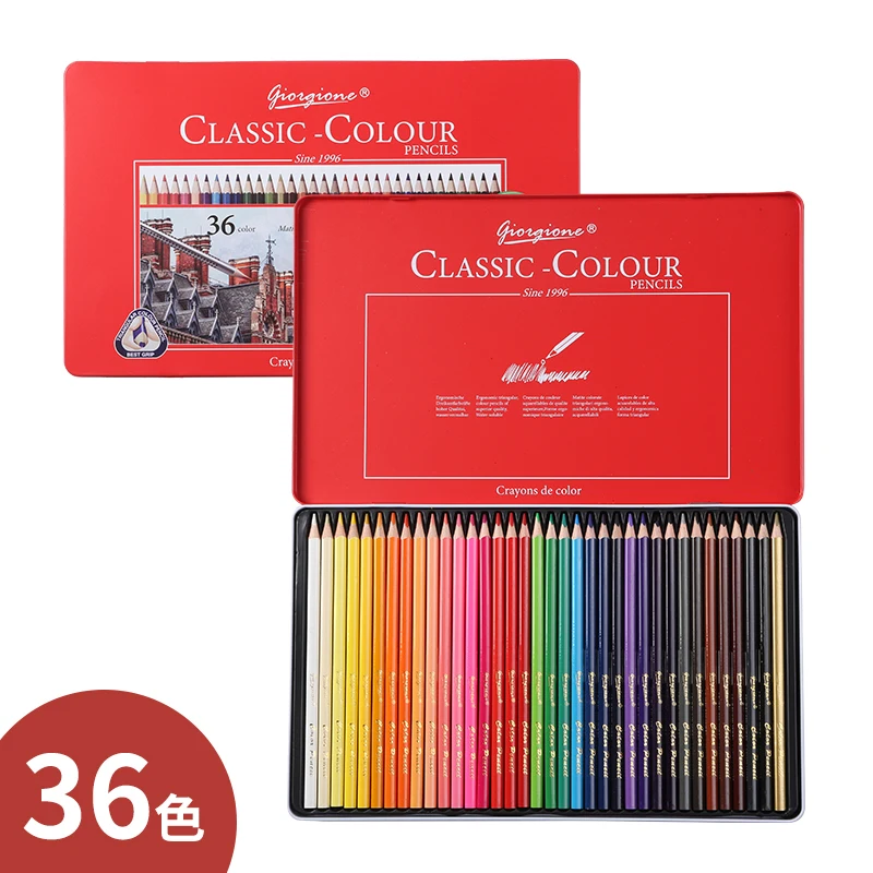 Giorgione Professional 36 Colors Oil Based Color Pencil 3.8mm Lead Core Prismacolor Colored Pencils Set For Kids Students