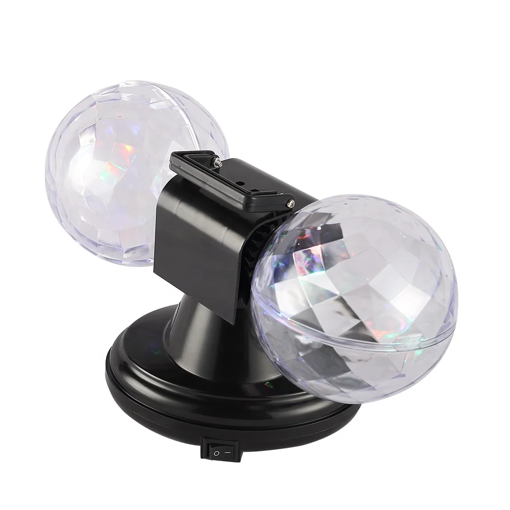 360 Rotate twin crystal disco light with adaptor operated party light christmas