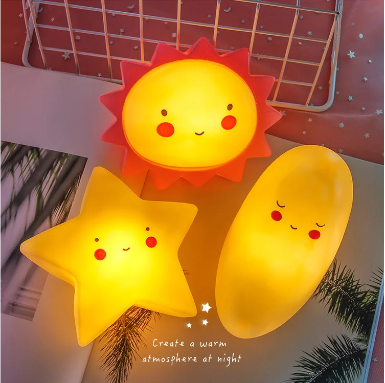 Factory Price Animal Soft Toy Sleep Night Light Mini Cartoon Baby Night Lights For Kids