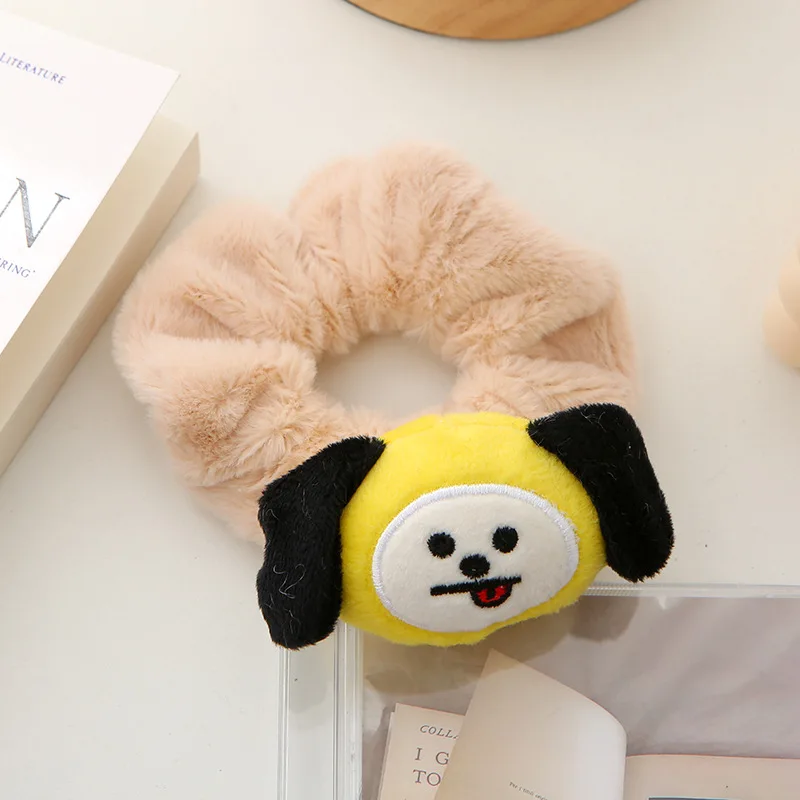 Korean cartoon plush doll hair tie mickey girls accessories Sweet and lovely in autumn and winter kids accessories