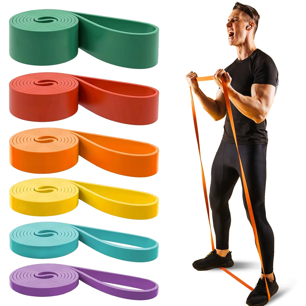 Custom Logo Loop Exercise Band High Quality Pull Up Stretch Elastic Bands for Gym Fitness Long Resistance Band for Home Workout