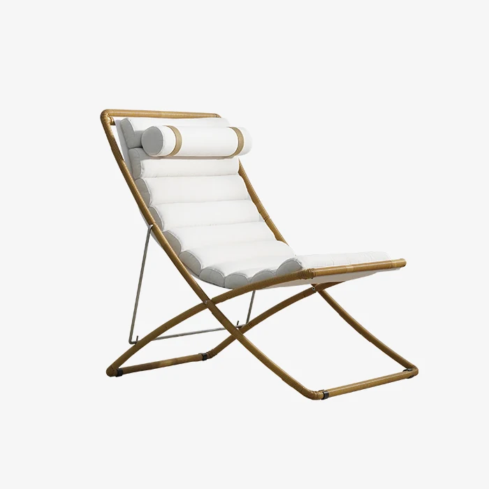 Ribbed Folding Sling Lounge Chair