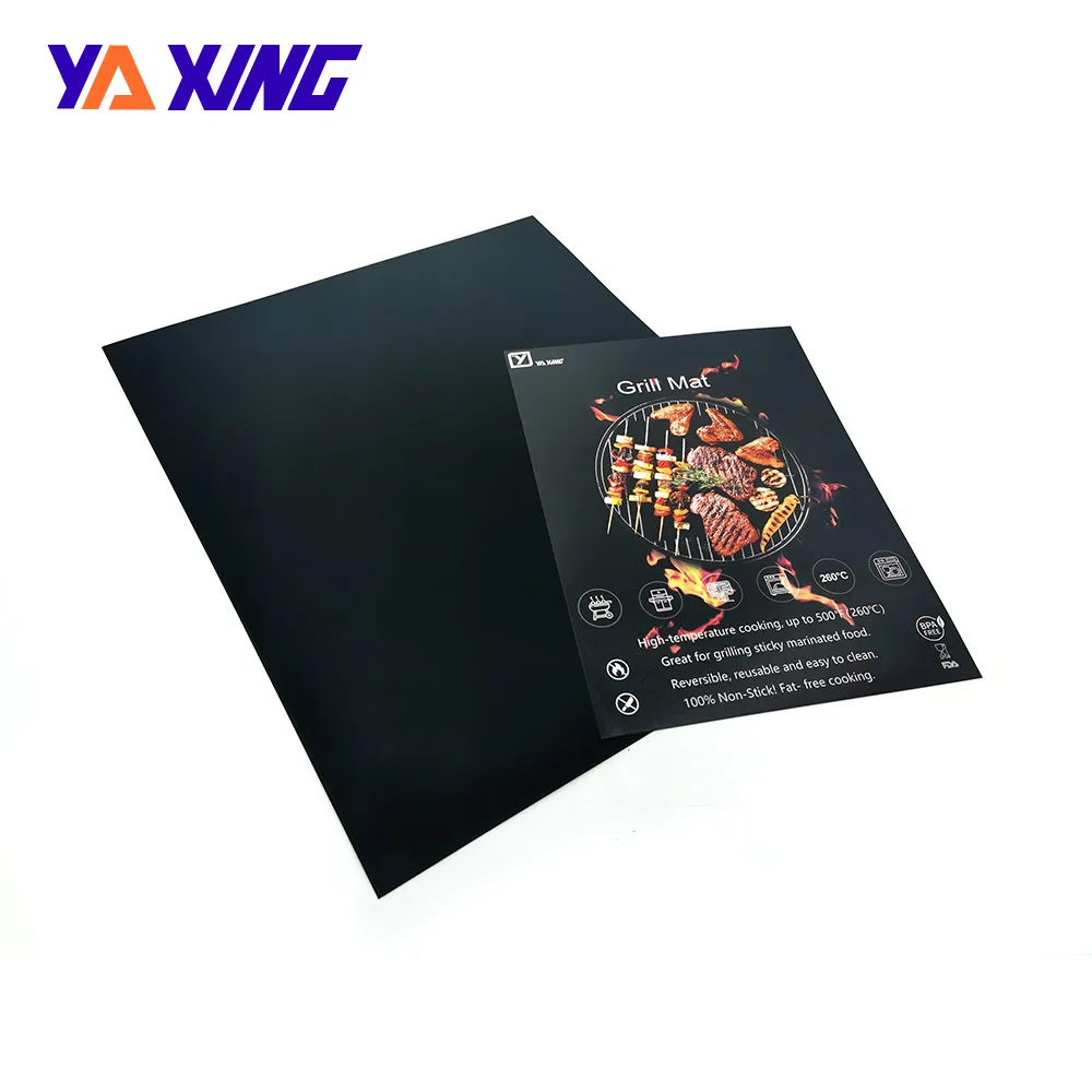 Gas Charcoal and Electric BBQ Mat customized size and thickness With Non Stick Design