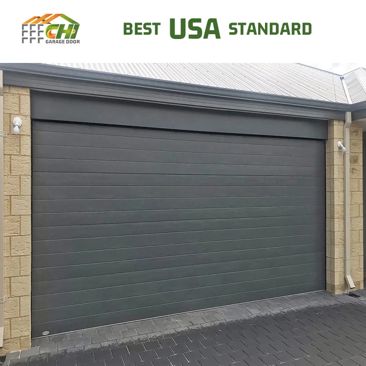 Usa Standard 8x7 Electric 7x10 Garage Door Wood Grain Color Vertical Bifold Garage Door R-Value 16 Insulated