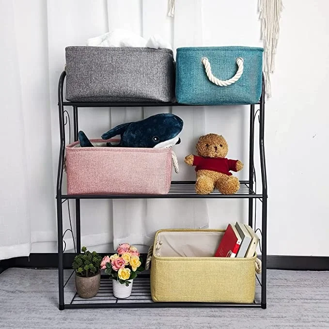 Homeplus Hot Linen Cubby Bins Closet Bathroom Baby Cloth Nursery Fabric Bulk Decorative Empty Baskets for Gifts