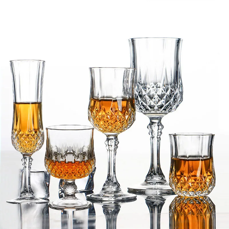 Crystal Clear Retro Glassware Flutes Goblets White Wine Glasses Wine Glass Cup For Red Wine Champagne Brandy Shot