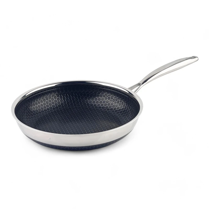 Eco-Friendly Triply Non Stick Stainless Steel Fry Pan Skillets 10 inch Honeycomb Cooking Pan 24cm Honeycomb Ceramic Frying Pan