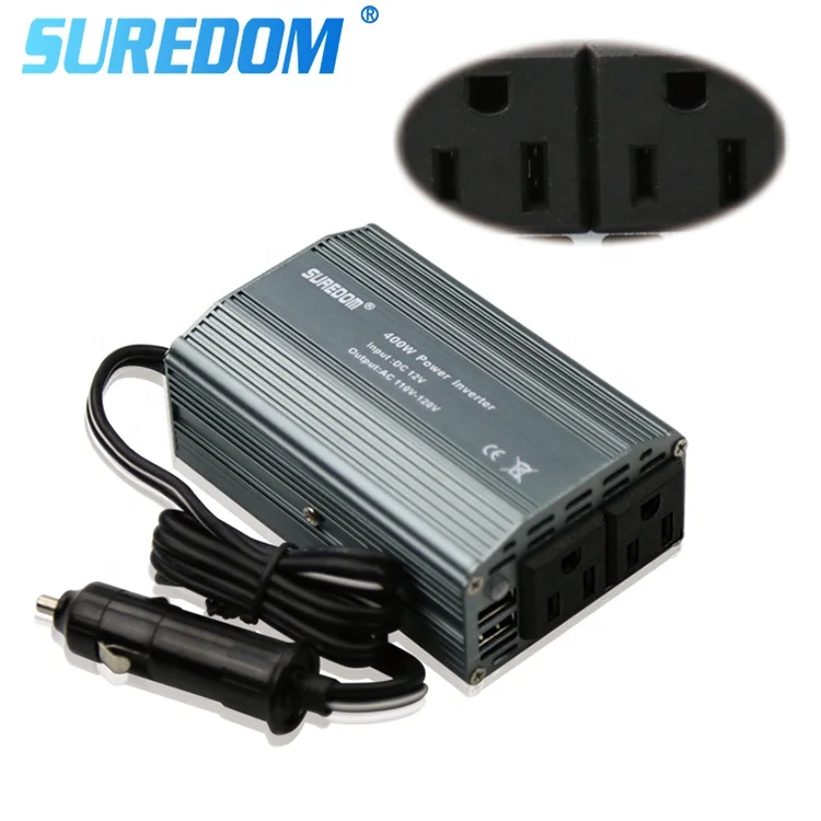Hot selling car power inverter 400W 12v ac to dc 110v portable adapter with 2 USB port