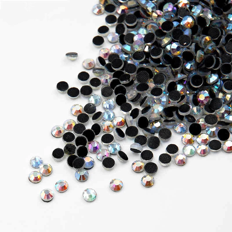 Wholesale Bulk  High Quality Crystal Ab New ab Dmc stone Hot Fix Rhinestone Hot Fix Iron Rhinestone
