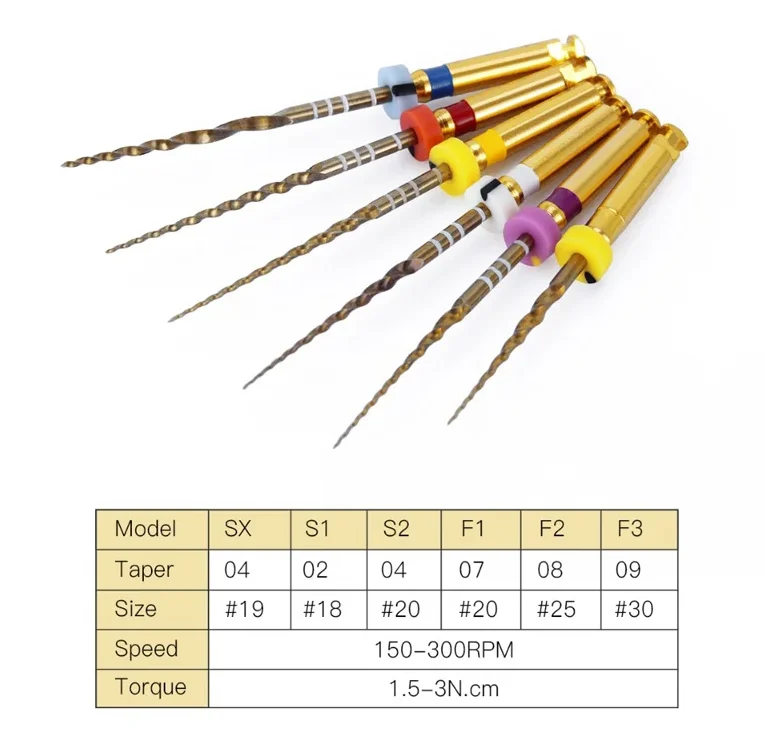 Endodontic Materials Gold Taper Dental NITI Rotary Files 21 25mm for Sale