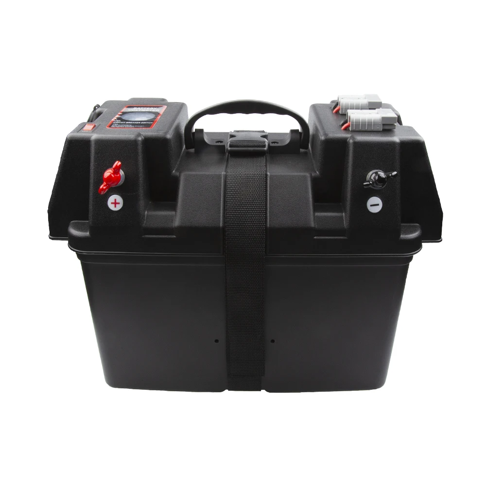 Wholesale 12V Outdoor Auto Battery Box/Case with Anderson Plugs Protection Level Plastic Material for Marine Camping Travel