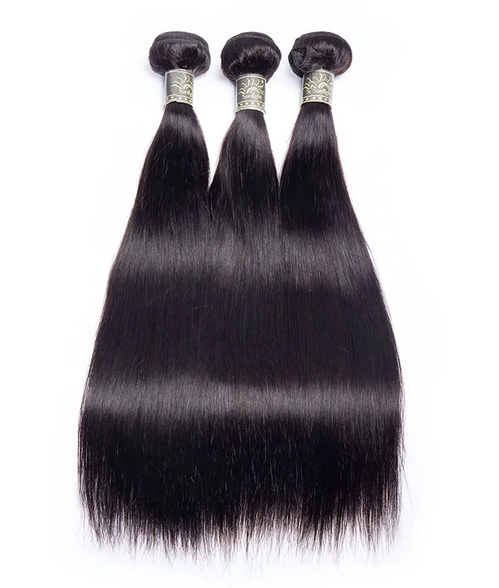 hot selling silky straight hair brazilian straight 100% raw grade 9 peruvian hair 3 Bundles with closure hair extension