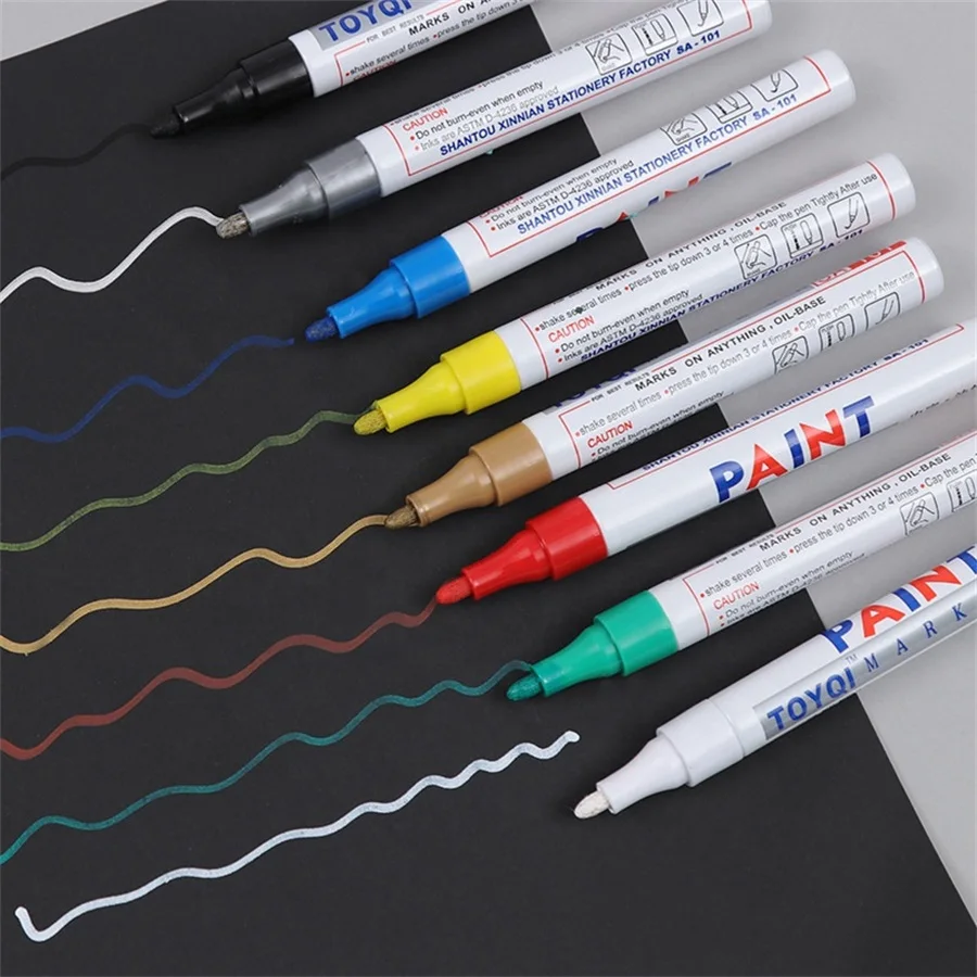 Customized Acceptable Multicolor tire repair paint pen acrylic paint marker 0.5 mm Permanent marker pen