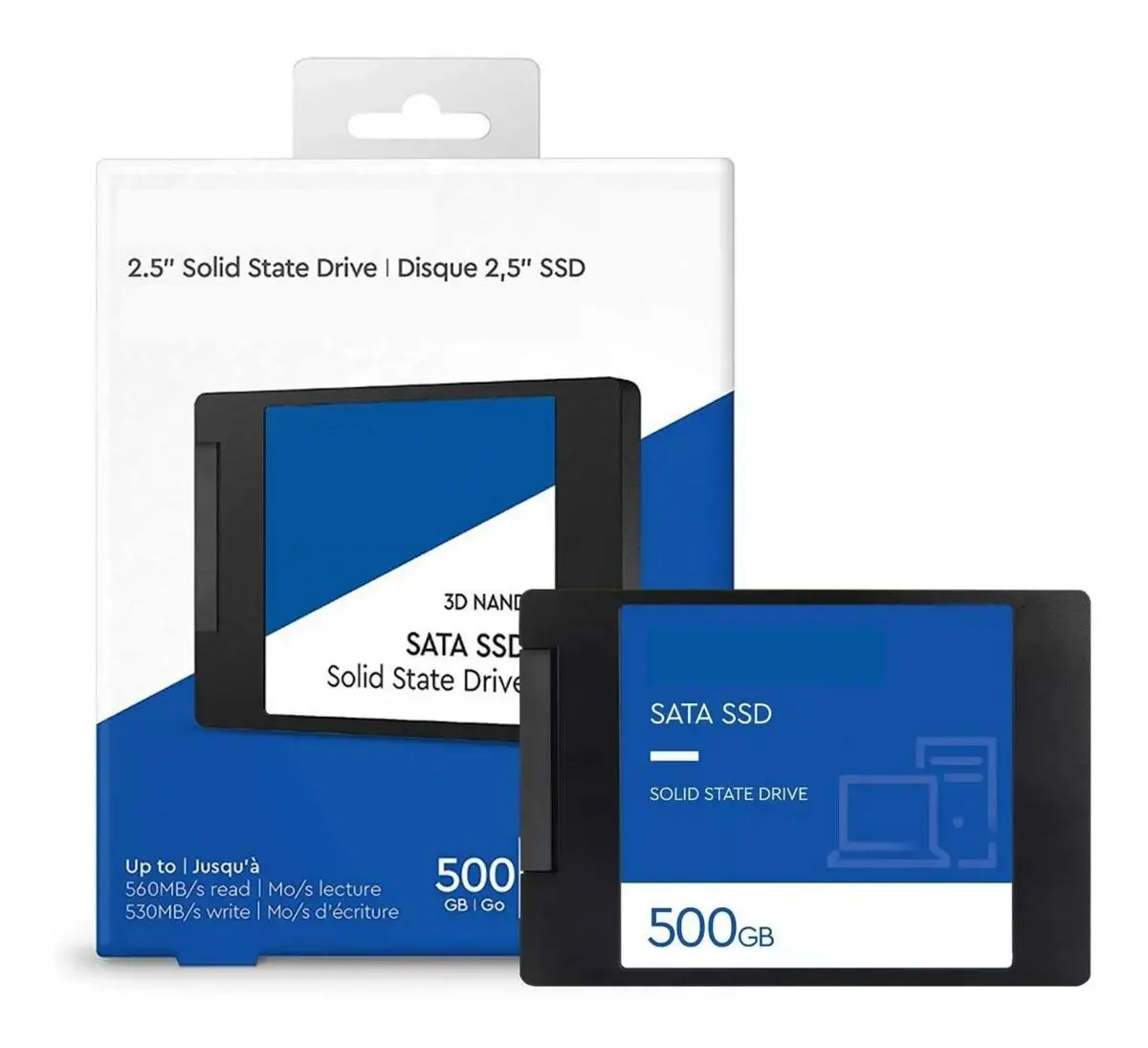 Hot Sales New Bule Sata Ssd 250gb 500gb 1tb 2tb Sata3.0 2.5 Inch Hard Drives Solid State Drive For Laptop Hard Disks Case