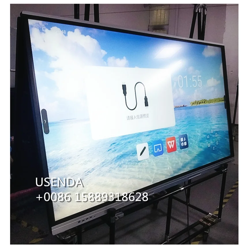 65 75 86 98 110 inch 4K Whiteboard OPS WIN10 Android dual network system LCD Display Interactive Board