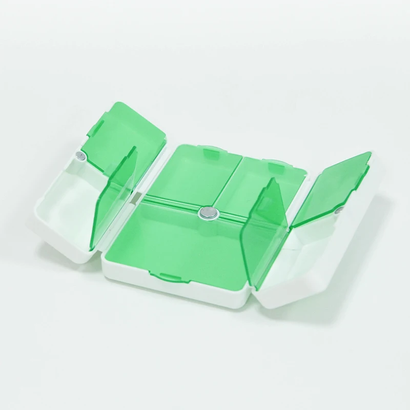 Magnetic Foldable Small Pill Organizer Travel Pill Case Box 7 Compartments Pill Box 7 Days A Week Medicine Box