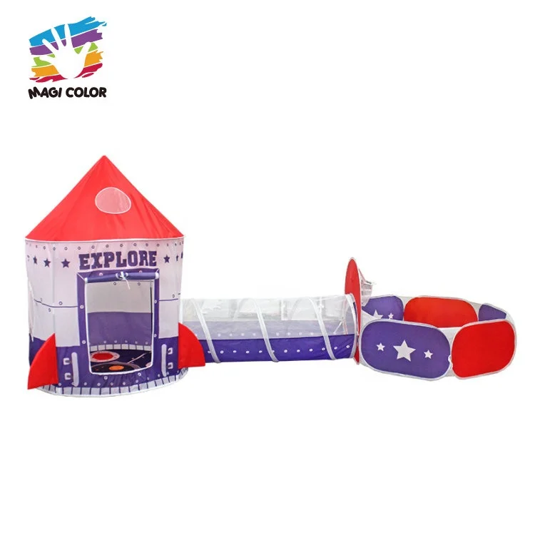 2023 Kids Indoor Play Ball Pool Tunnel Tent 3 In 1 Spaceship Yurt Tent W08L127