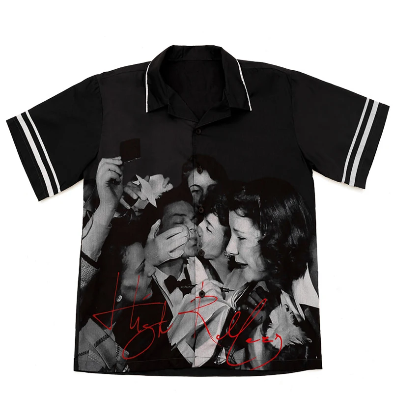 Man short sleeve casual shirts button down sublimation printing shirt