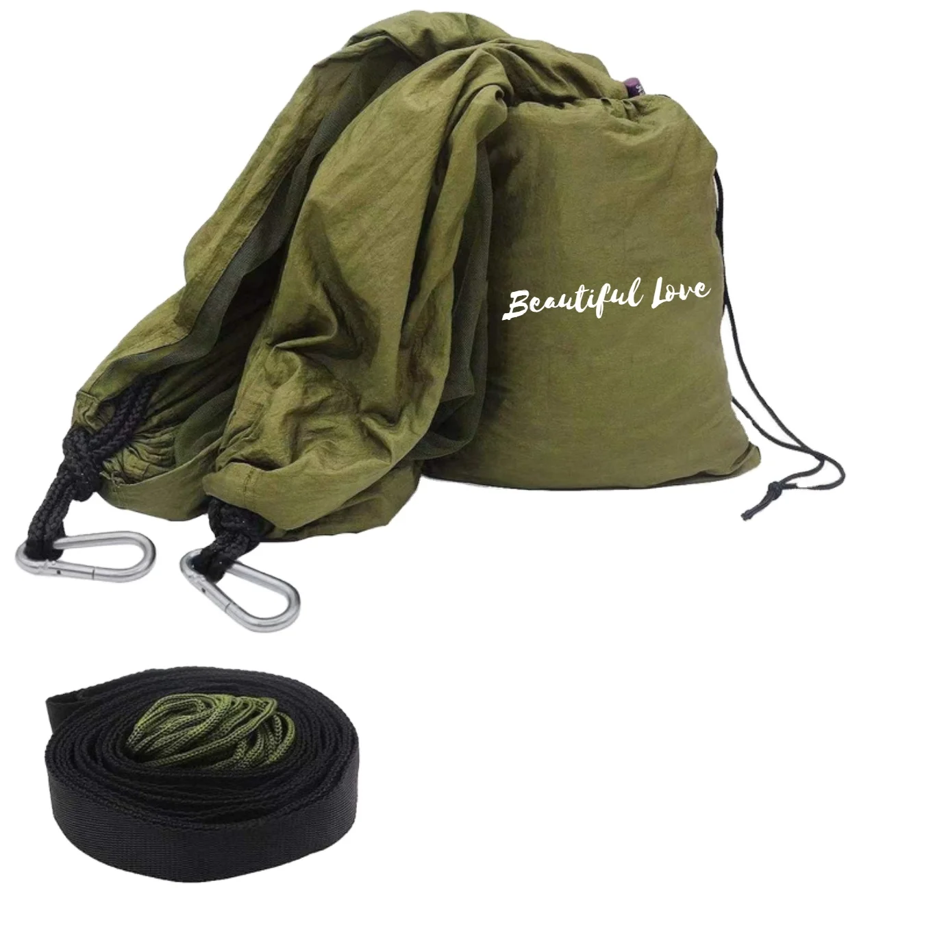 Factory direct sales outdoor camping hammock with net light double parachute hammock, safe and heavy hammock rain fly